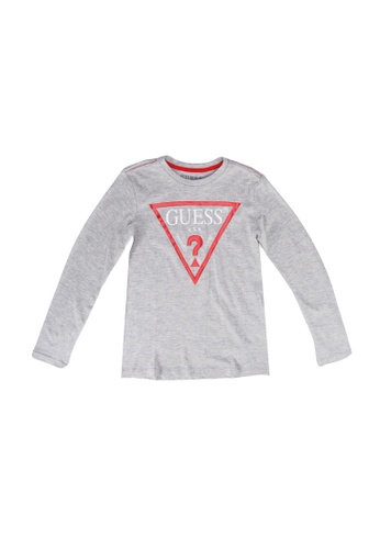 Buy Guess Long Sleeve Core Triangle Logo T Shirt Zalora Hk
