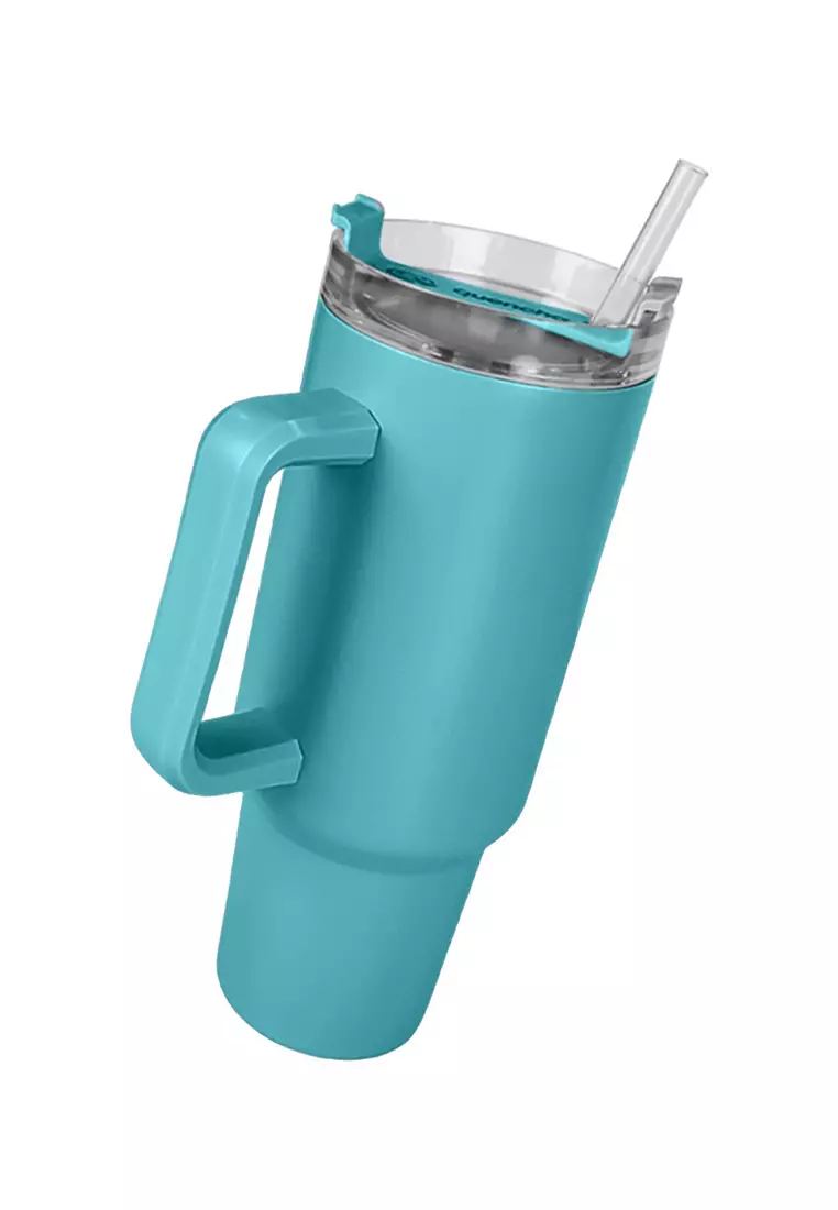 37oz Stainless Steel Straw Lid Insulated Mug Tumbler 1100ml Double Wall 24Hr Cold BPA-Free - Forest Green