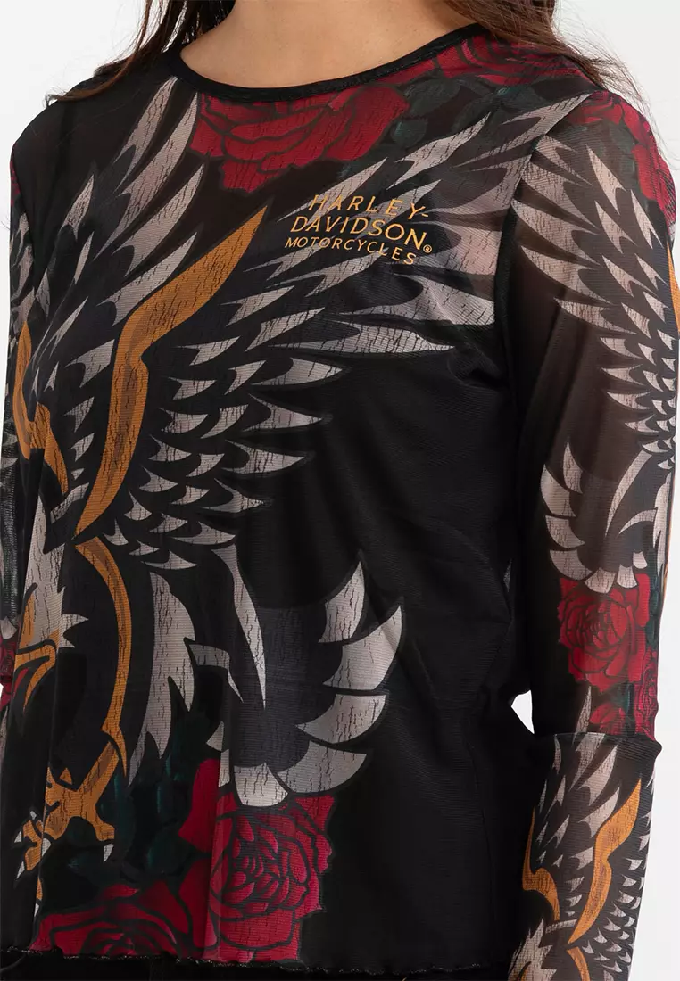 Harley-Davidson Tattooed Mesh Knit Top