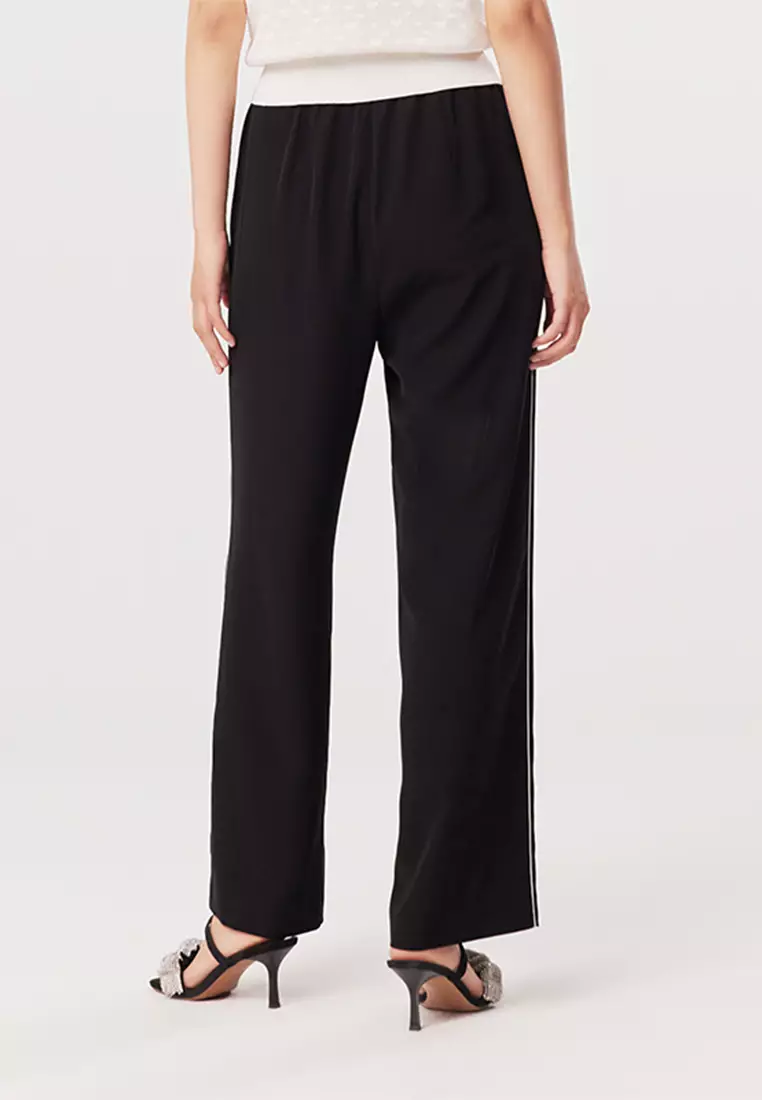 High Wasit Wide Leg Pants with Split Hem