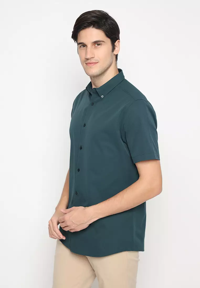 Jobb Elton Kemeja Pria Lengan Pendek Slim Fit Hijau