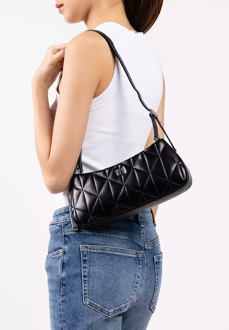 Quilted Emblem Logo Small Shoulder Bag - Calvin Klein Accessories