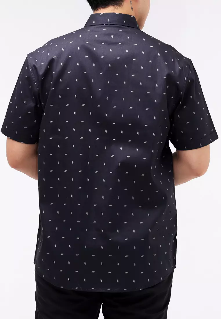 Woven Printed Poplin Short Sleeves Polo