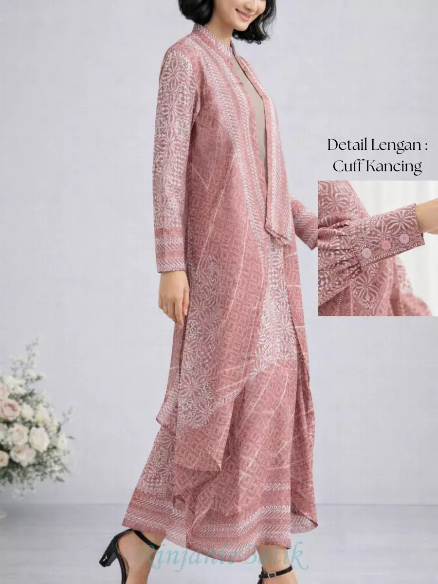 Rinjanie Batik - GSHI - CR - Gamis Shanghai Caramel