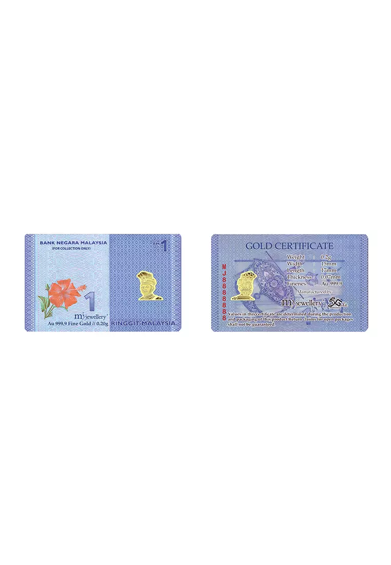 5G Gold Collection 999.9/24K Malaysian Ringgit Series Gold Bar (0.2g)
