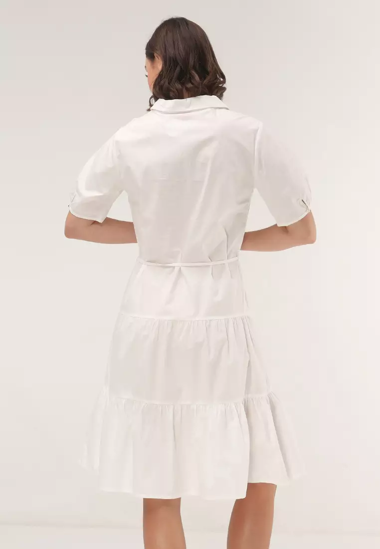 Cotton Poplin Short Sleeve Dress