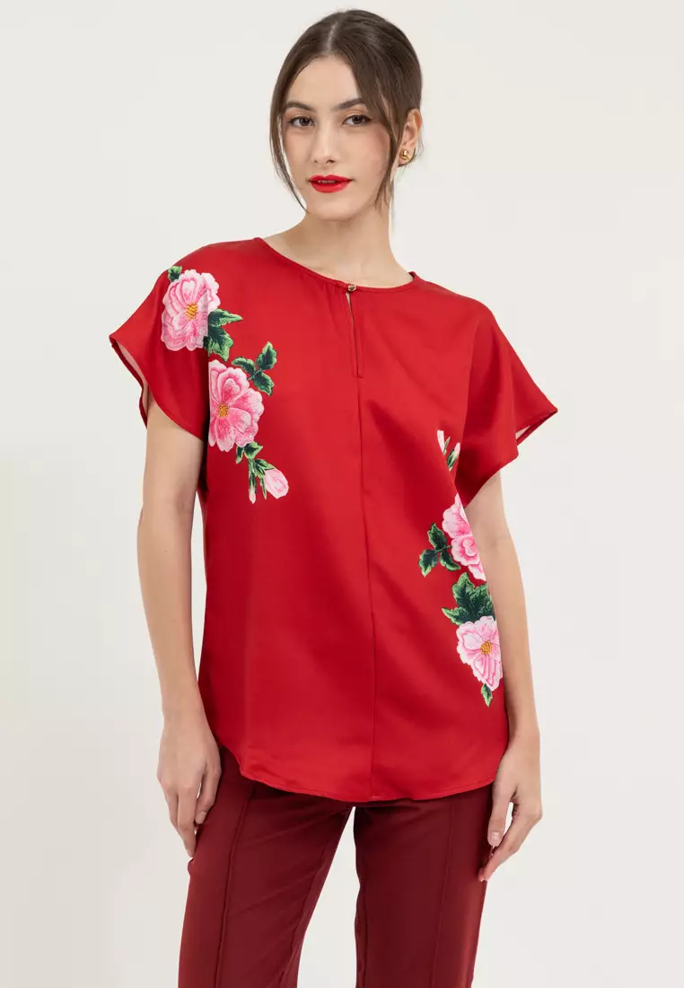 BADOMODA Chalan Extended Sleeves Printed Blouse