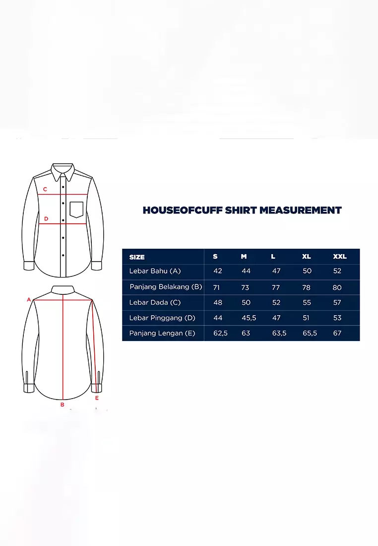 Houseofcuff Kemeja Tuxedo Shirt Putih Panjang Slim Fit Regular Cuff