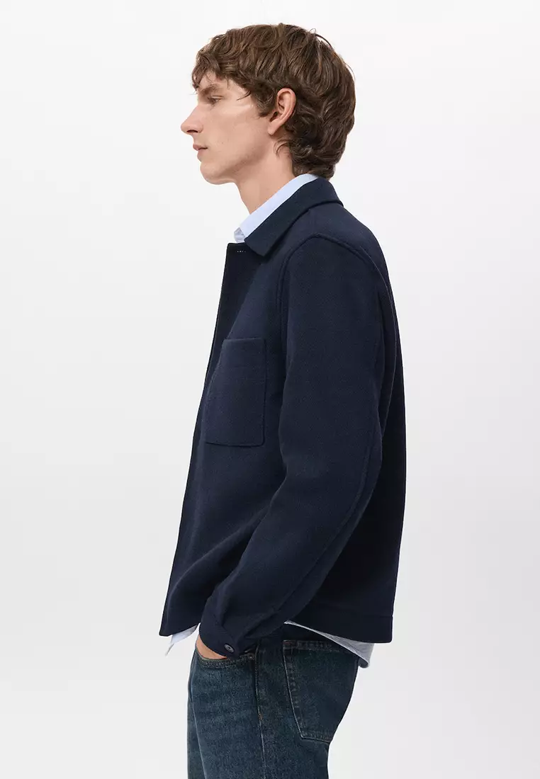 Wool-Blend Jacket with Pockets