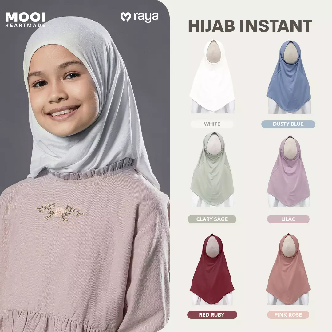 Mooi Hijab Instant Anak Jilbab Anak Perempuan - Lilac