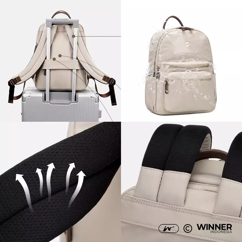 Tas Ransel Laptop 13 inch Oxford Anti-Air Backpack Korean Style (T14-028-6528) Warna Hitam 13 inch