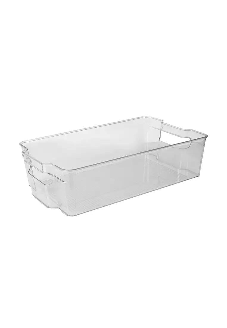 Buy MakeRoom Home Basics X-Large Plastic Fridge Bin with Handle, Clear ...