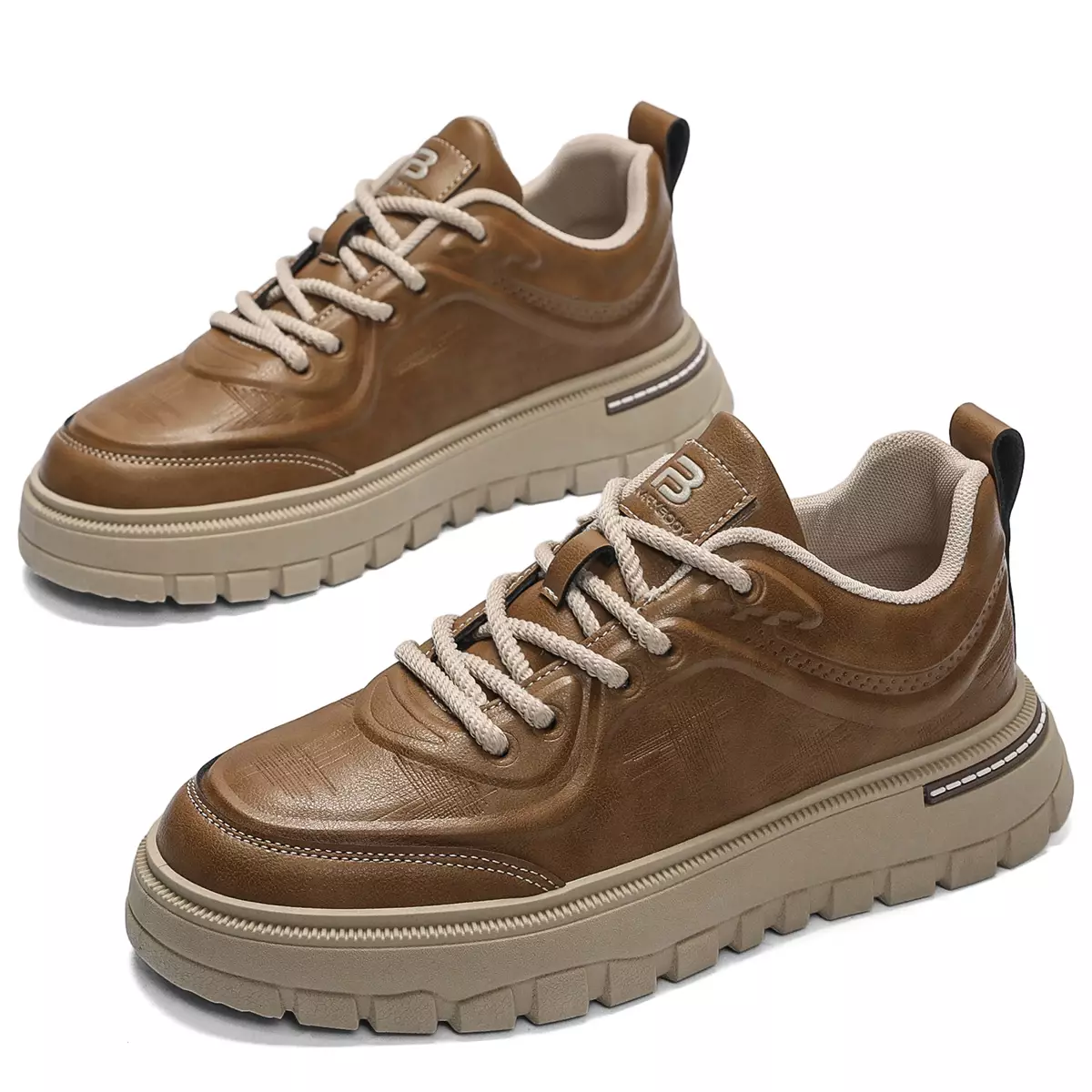 Sepatu Pria Motorcycle Style Motif Polos Sneakers Cowok QN5820