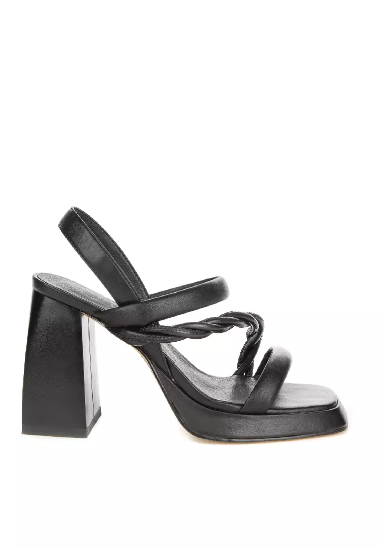 Discount on BETSY  shoes - SKU: Angelina Strappy Braided Block Heels