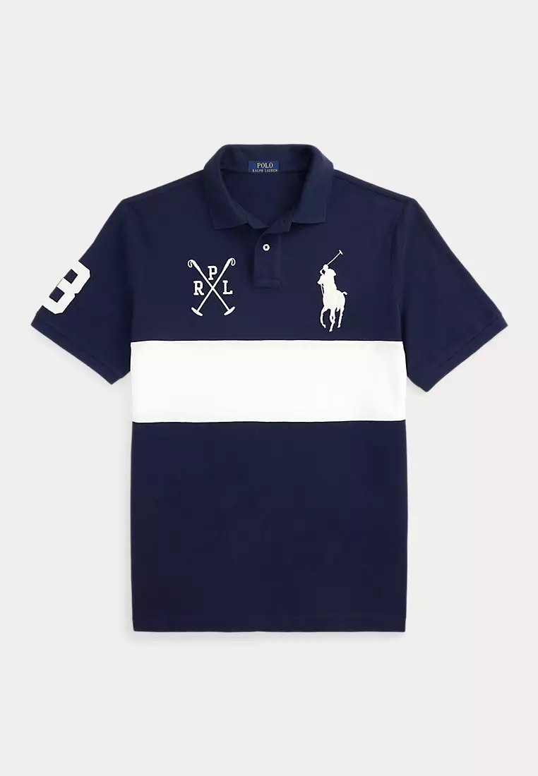 Custom Slim Fit Big Pony Mesh Polo Shirt