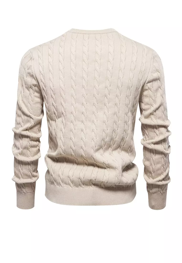 Jacquard Embroidered Knit Sweater AX-SW170