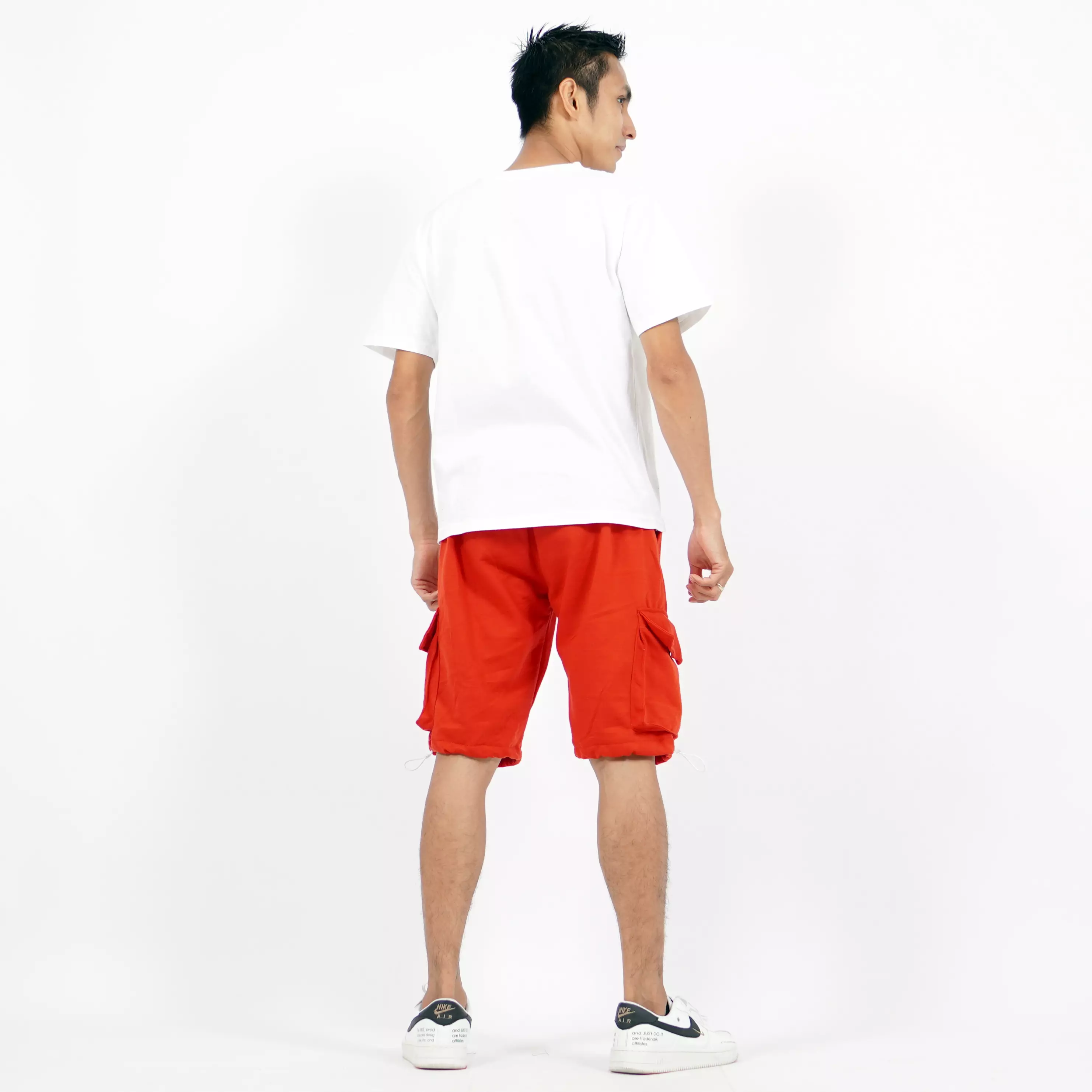 JUAN Cargo Pants Pria Celana Pendek Pria Cargo Celana Kargo Pendek - MERAH