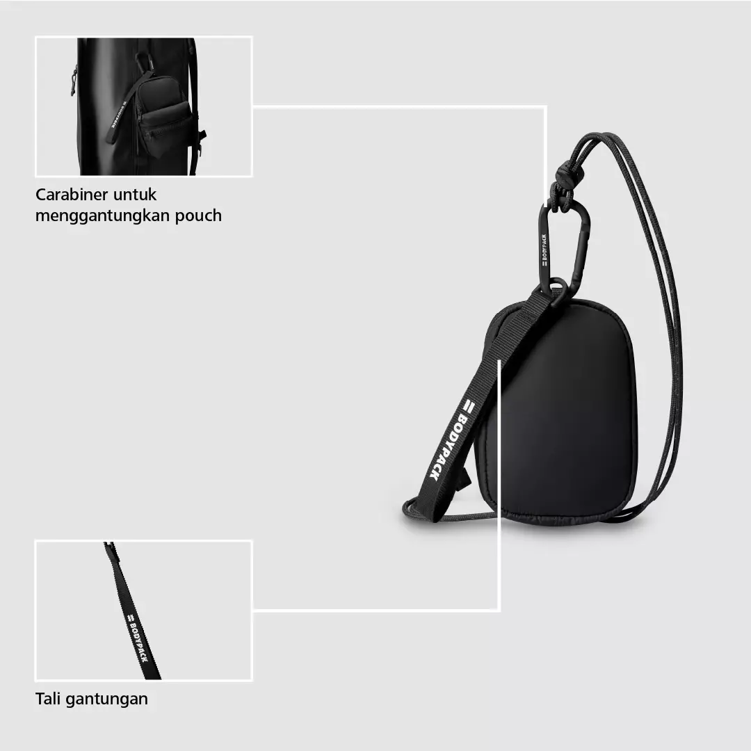 Bodypack Ardent Pouch Coin Pouch Dompet Koin Travel Praktis - Hitam