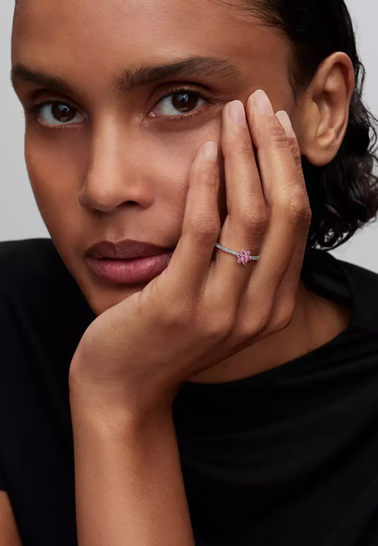 Pandora Sparkling Pink Flower Ring