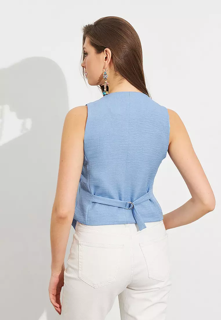 Linen V-Neck Vest