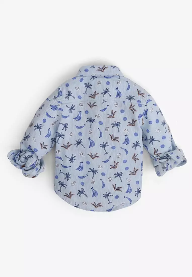 Baby Boys Banana Print Soft Long Sleeves Shirt