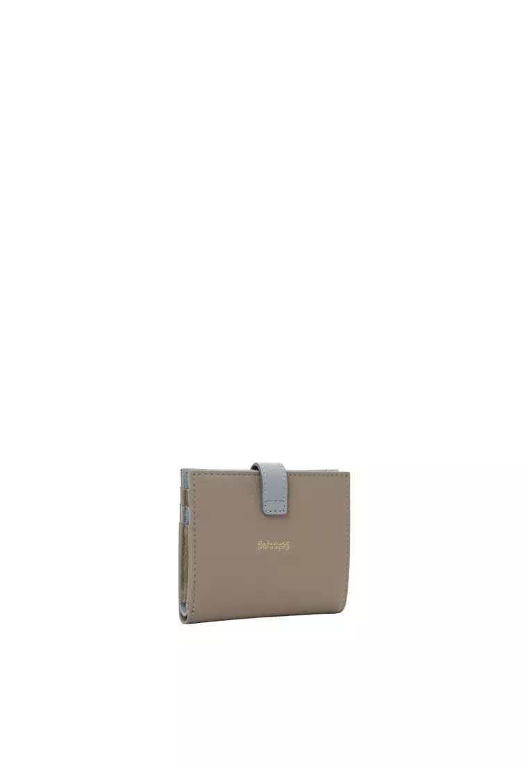 Snap Button Wallet - Dark Almond