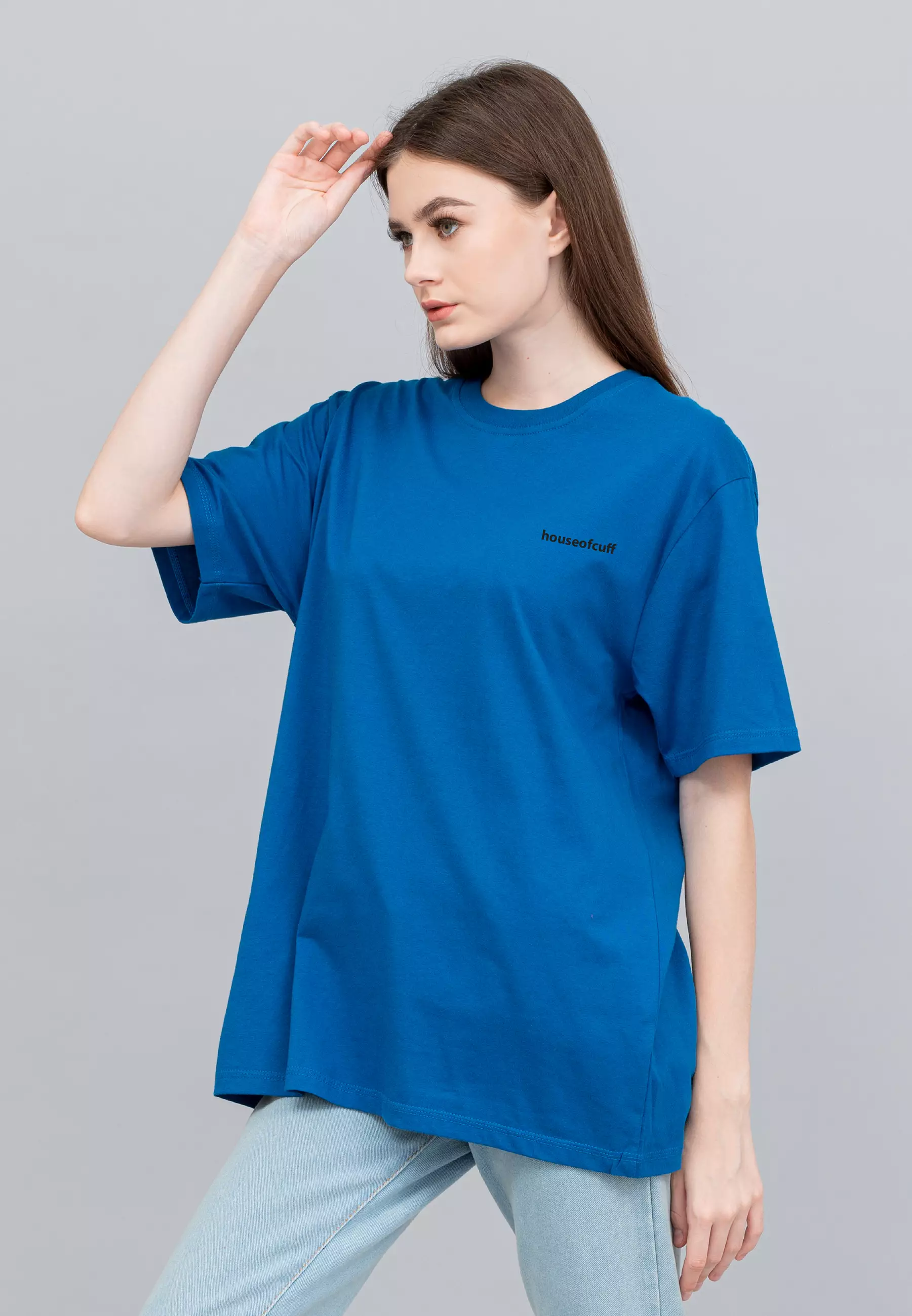 Houseofcuff T-shirt Kaos Polos Pendek Biru Turkish Wanita Size S-4XL