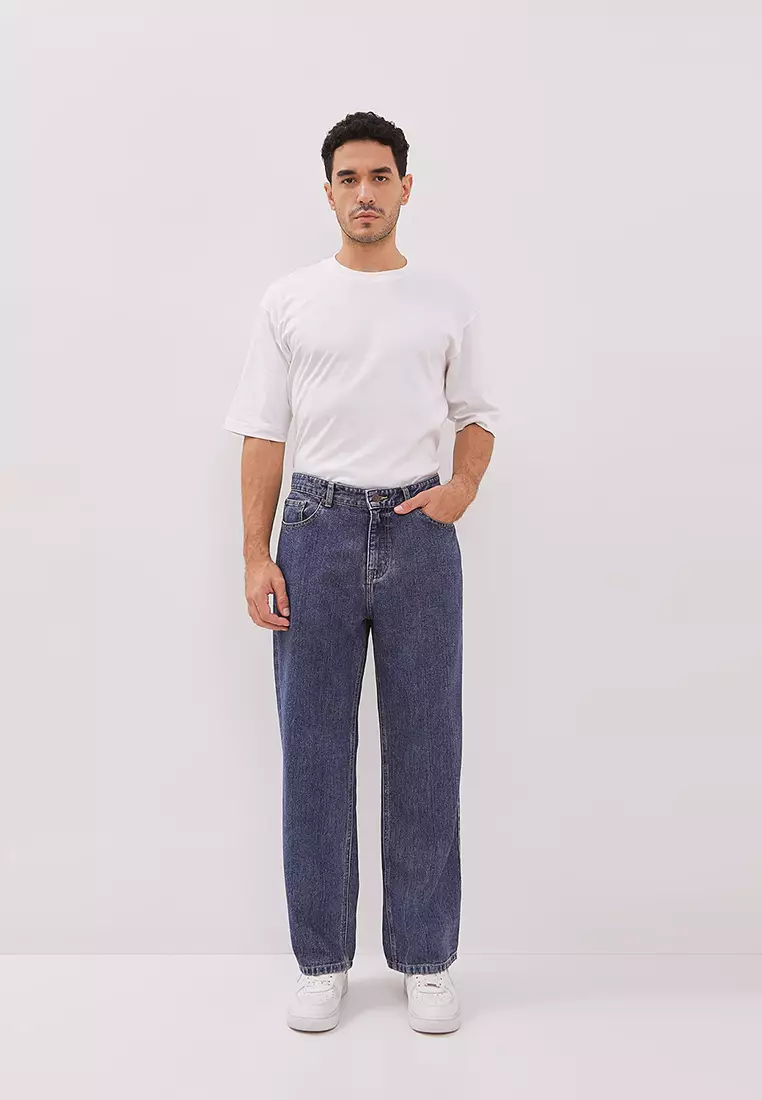 Jual DUST DUST Celana High Loose Jeans Ananta Biru Comfease (DM.3901 ...