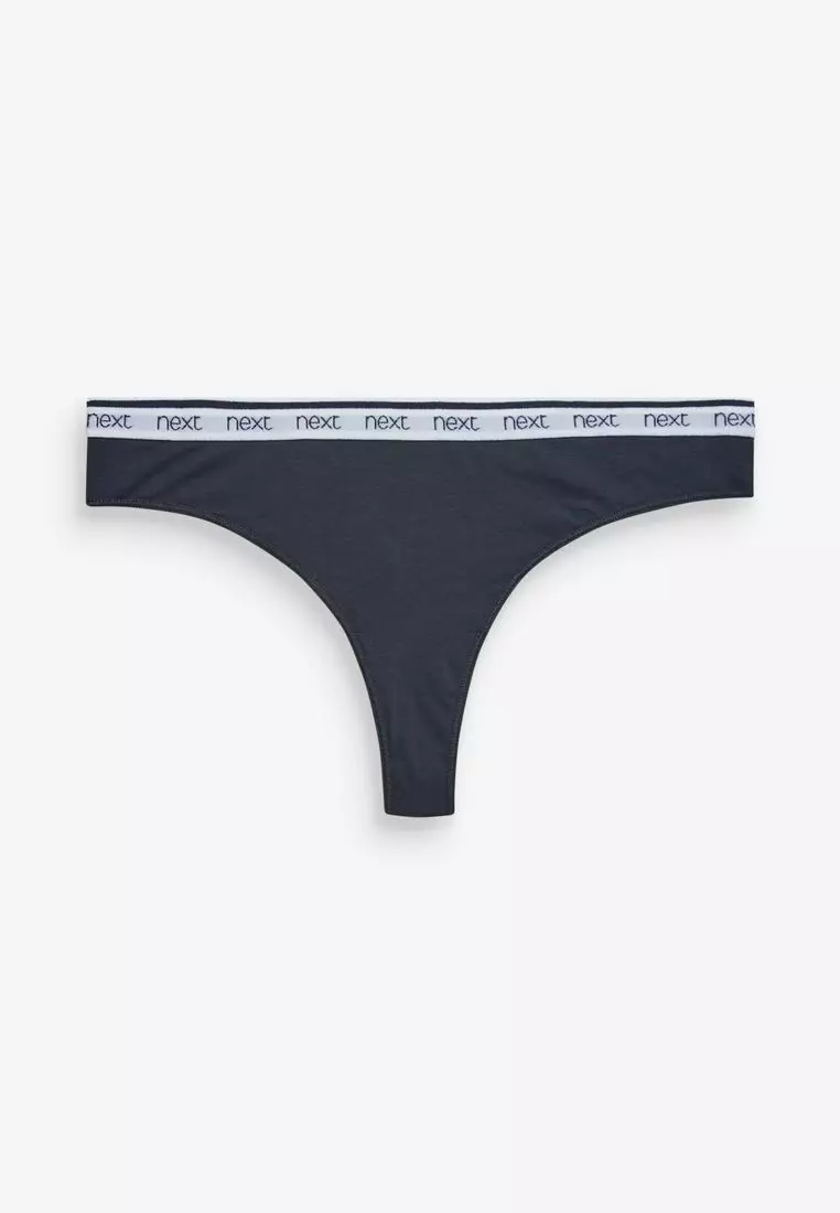 Buy NEXT Cotton Rich Logo Knickers 4 Pack-Thong 2024 Online