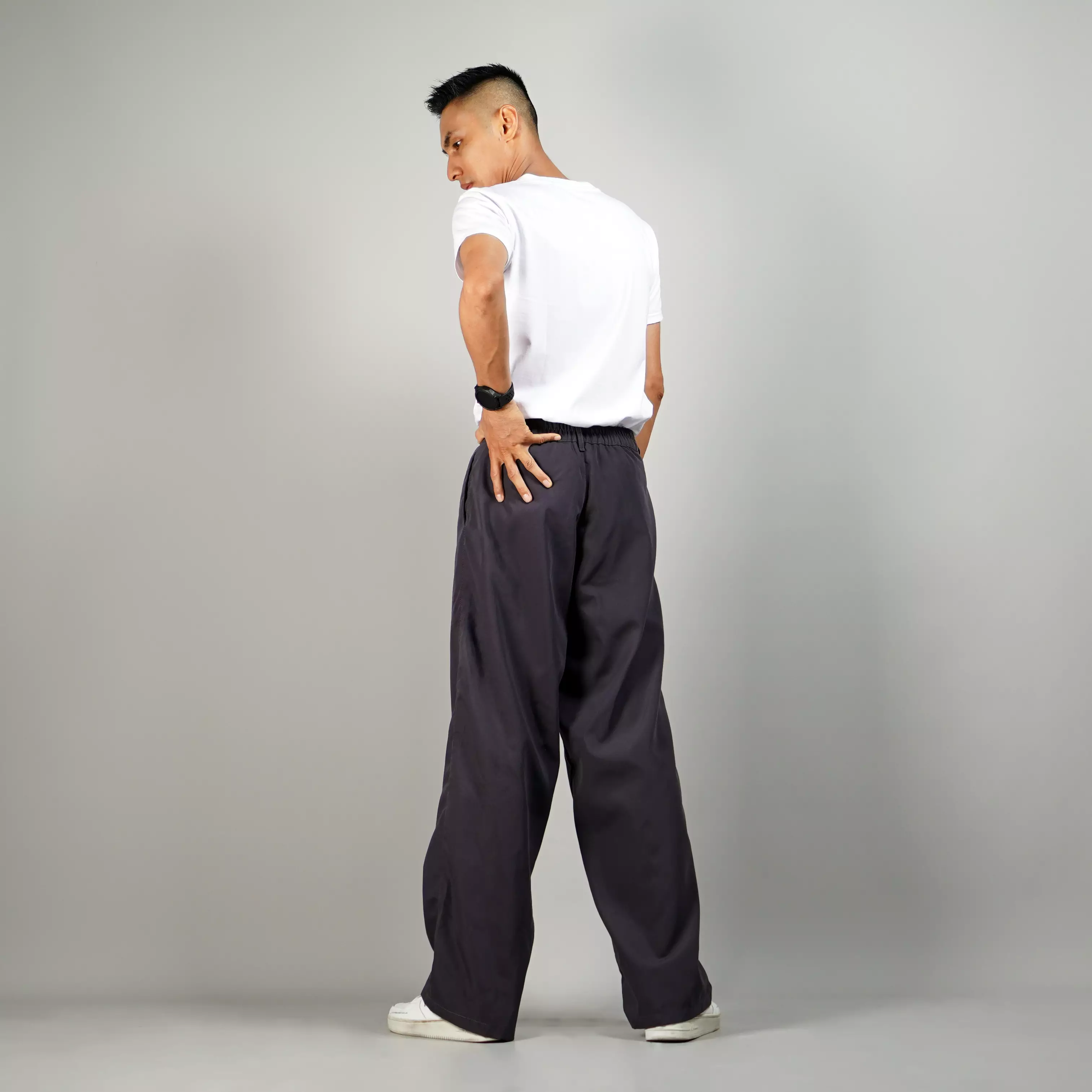 ROCKY Loose Pants Celana Loose Pria Loose Fit Pants Celana Wide Leg Pria - ABU TUA