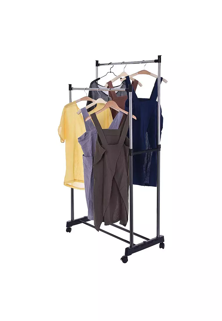 Buy HOUZE HOUZE - Double Pole Stainless Steel Clothes Hanger