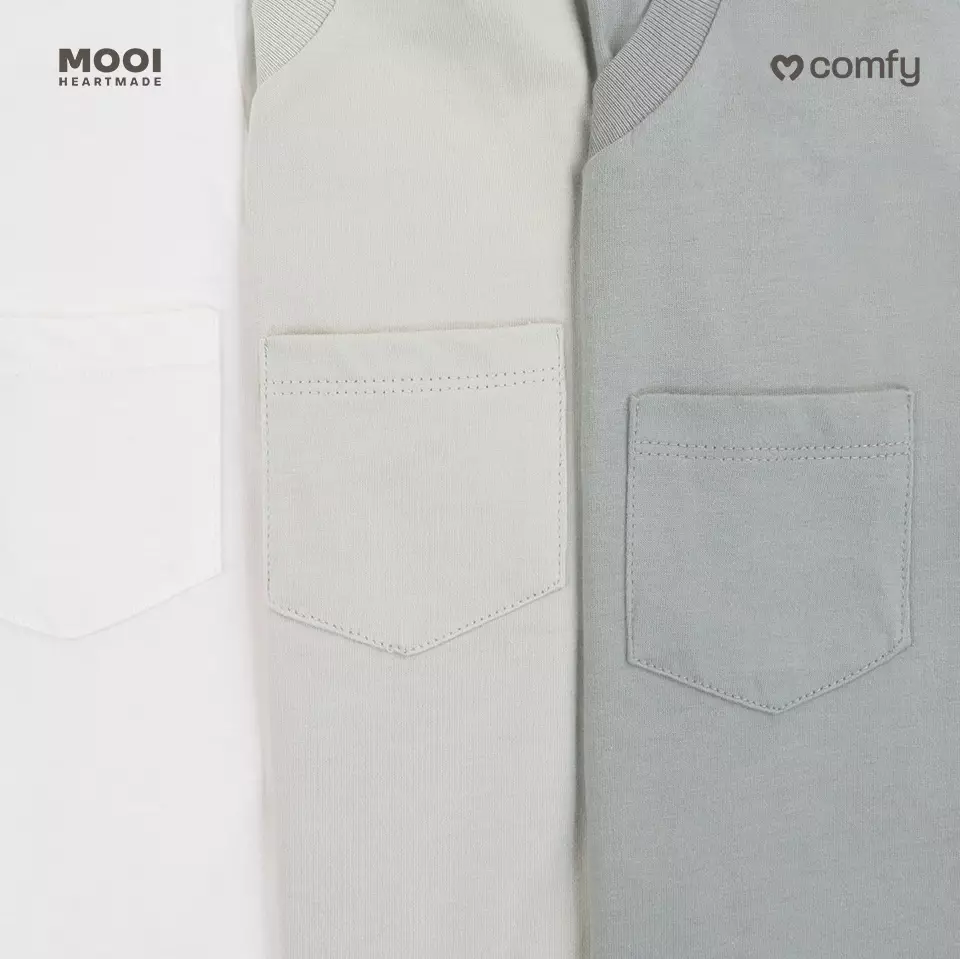 Mooi Kaos Anak Pocket Unisex Comfy T-Shirt Pocket Kids - Dark Grey