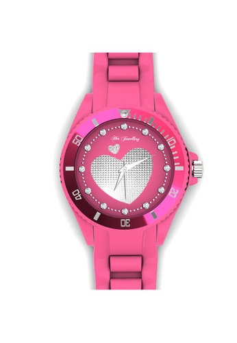 Her Jewellery pink Sweetheart Watch (Pink) - Made with premium grade crystals from Austria HE210AC50SFXSG_1