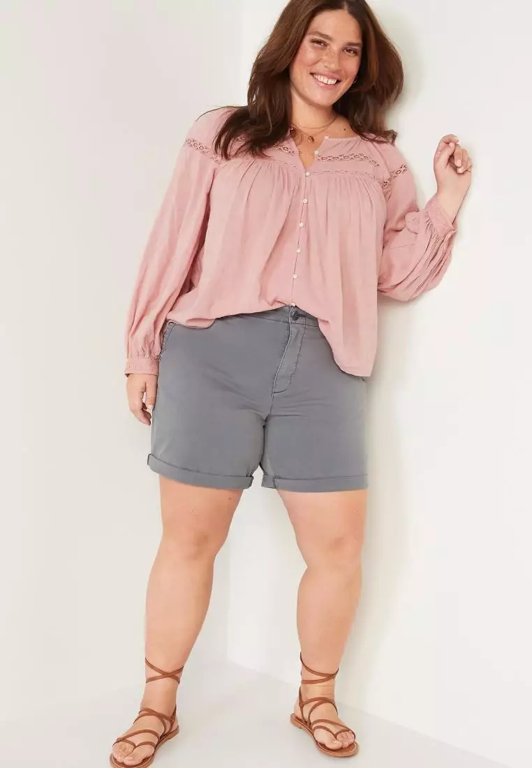 High-Waisted OGC Chino Shorts for Women -- 7-inch inseam