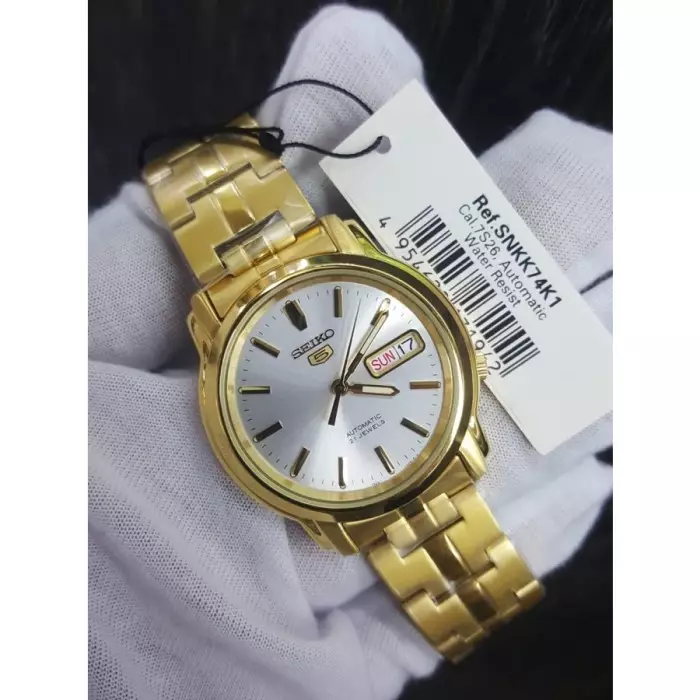 Seiko5 SNKK74K1 rantai kuning otomatis cowok
