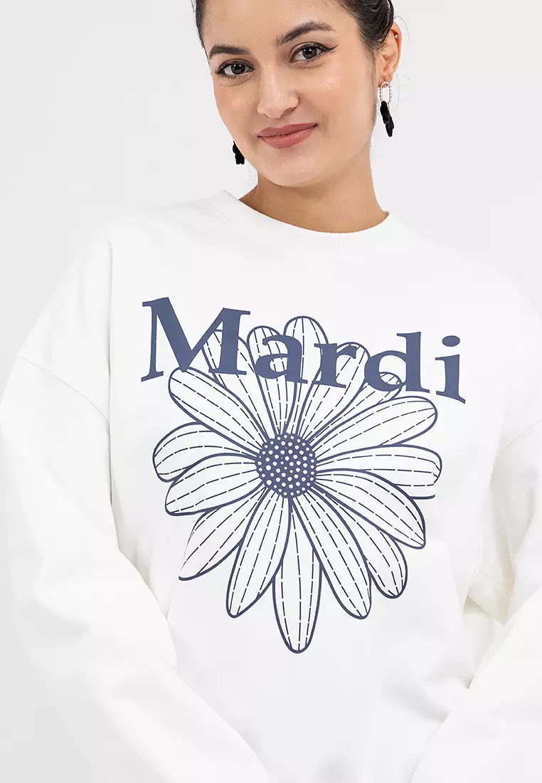 Sweatshirt Flowermardi_ White Navy