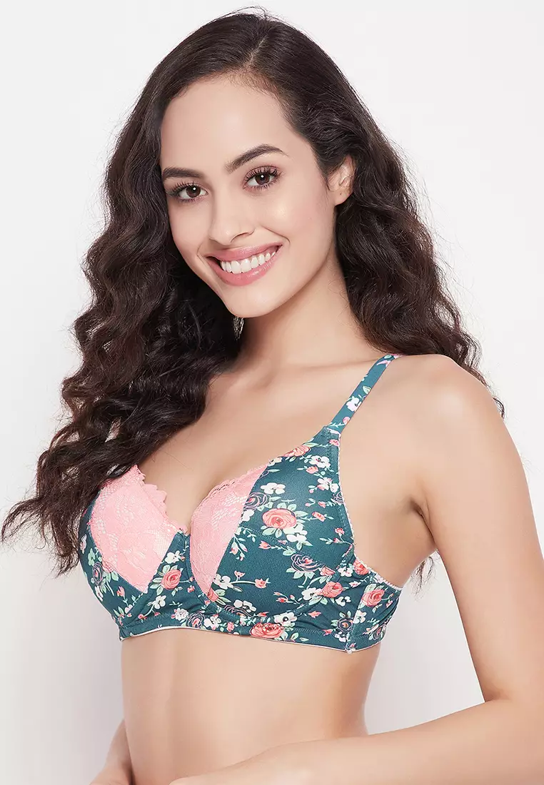 Clovia Underwired Printed Push-Up Bra With Multiway Straps