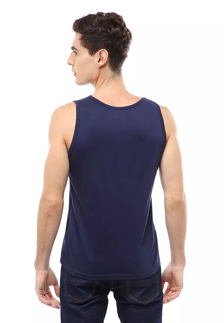 Agies Pakaian Dalam Pria Tank Top Singlet Guitar Motive Material Cotton ORIGINAL - Navy