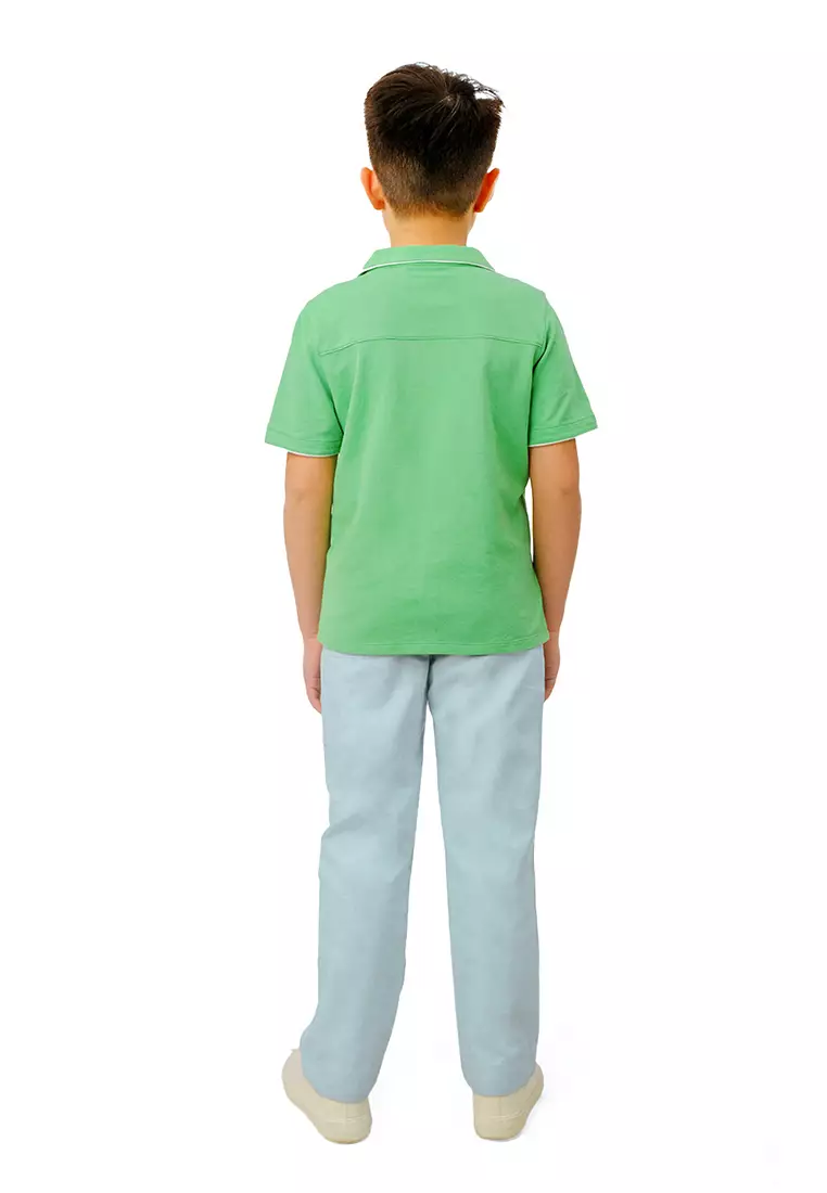Boys Contrast Piping Polo Shirt