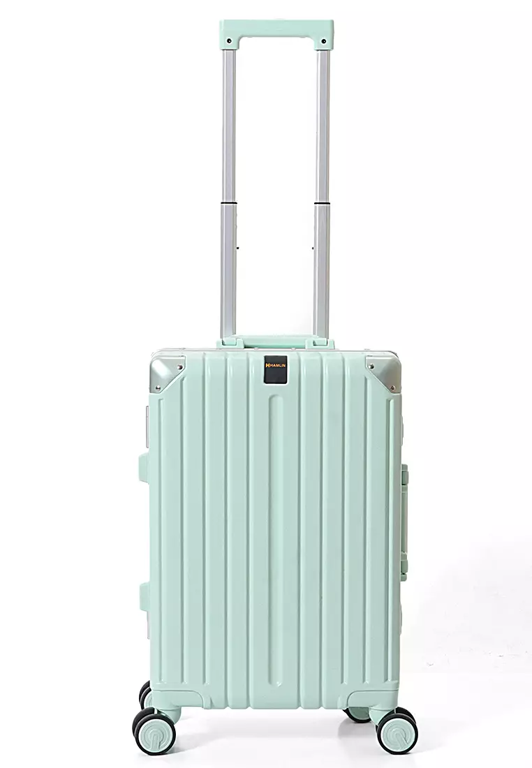 Hamlin Barayev Koper Alumunium Frame Size 20 Inch Travel Bag Unisex Large Compartment  TSA Lock Material Polycarbonate ORIGINAL - Green