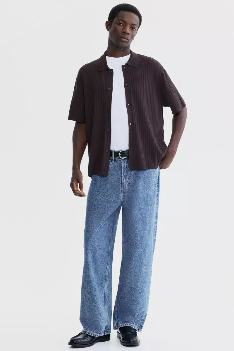 Regular Fit Rib-knit shirt