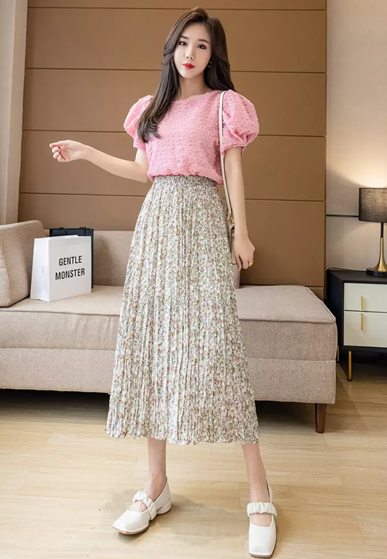 Long pleated skirt top malaysia