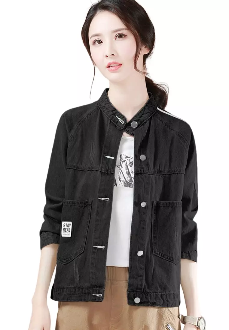 Buy A IN GIRLS Vintage Striped Denim Jacket 2024 Online ZALORA