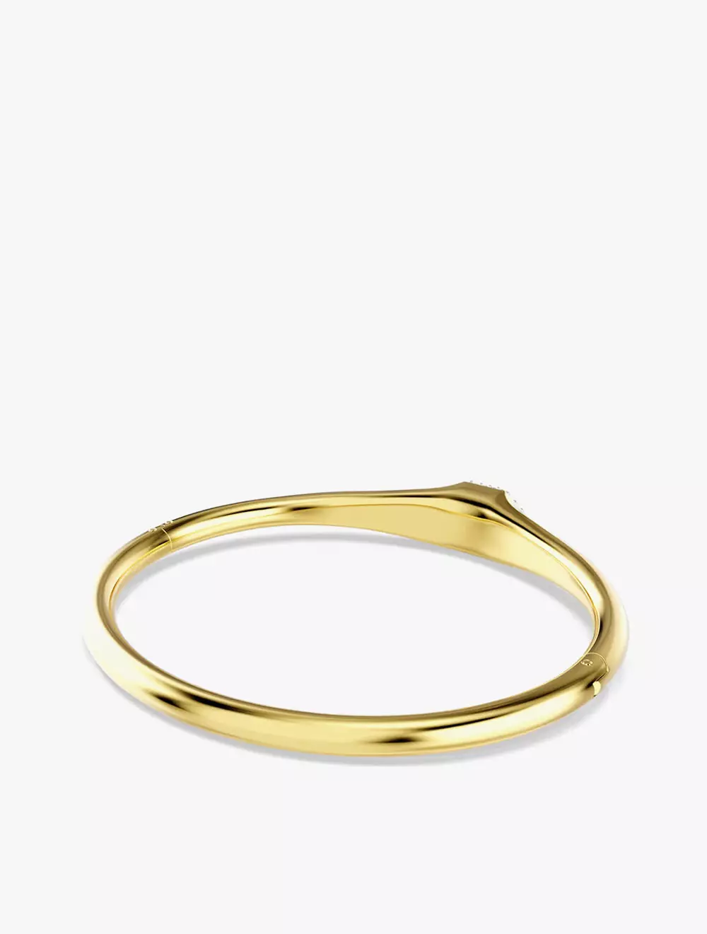 Dextera bangle, Round cut, White, Gold-tone plated