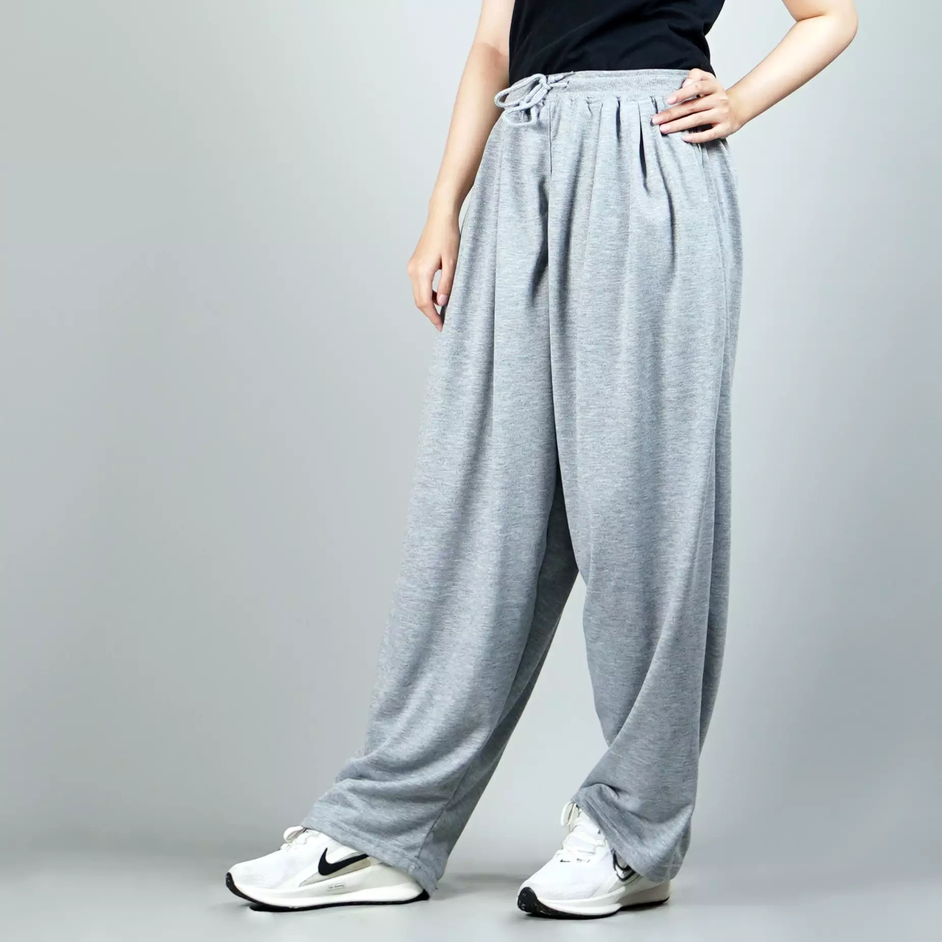 BAGGY PANTS Celana Baggy Pants Wanita Wide Leg Pants Baggy Pants Loose Fit Pants - ABU MUDA