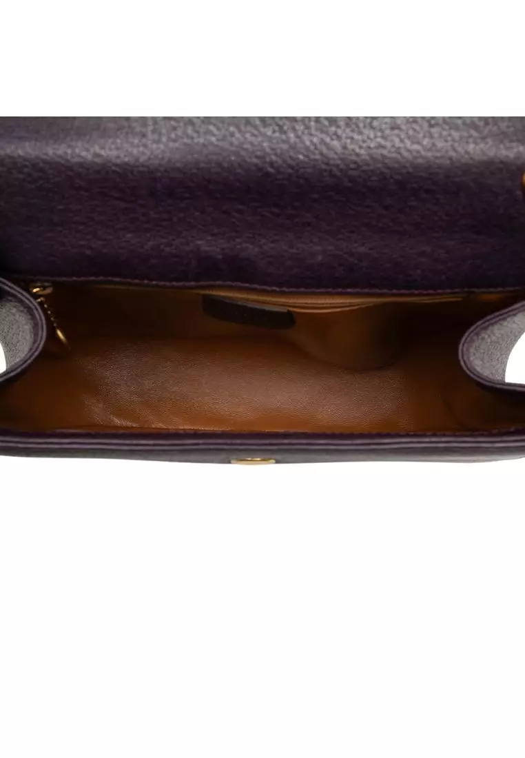 Pre-Loved Gucci Small Calfskin Bamboo Top Handle Flap