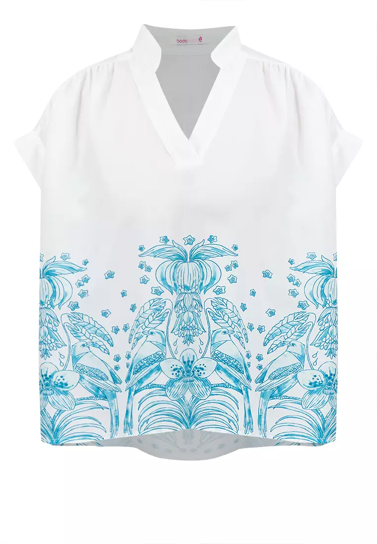 DAIRY Digital Print Floral Filipiniana Blouse