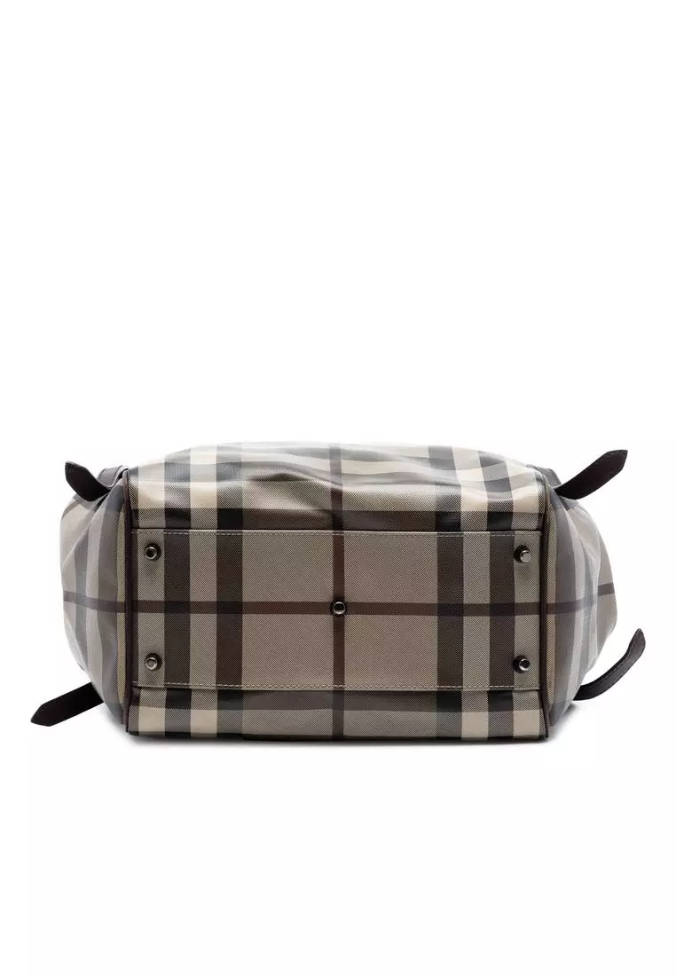 Pre-Loved Burberry Small Smoke Check Coated Canvas Canterbury Tote