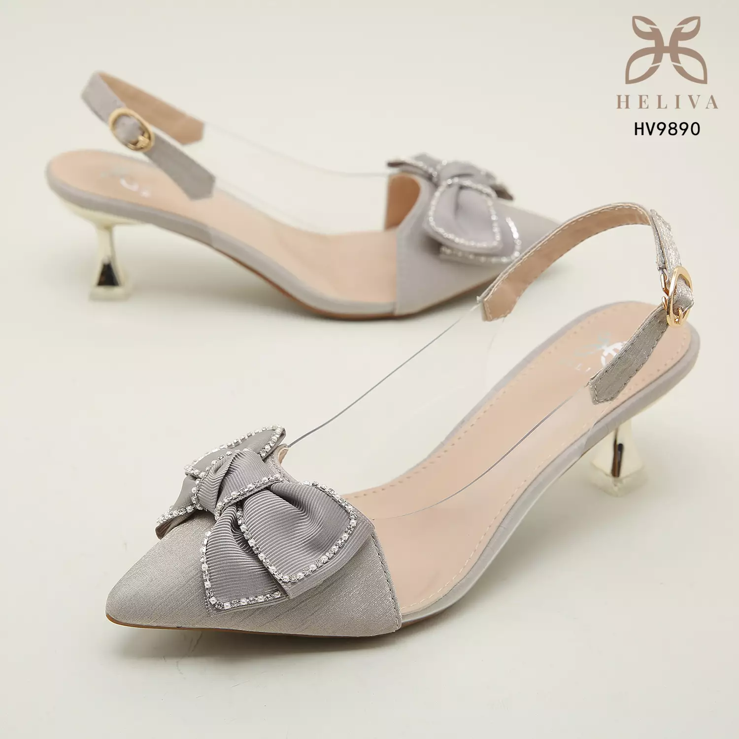 Heliva Linda High Heels Women Sling Back Shoes Butterfly Bow