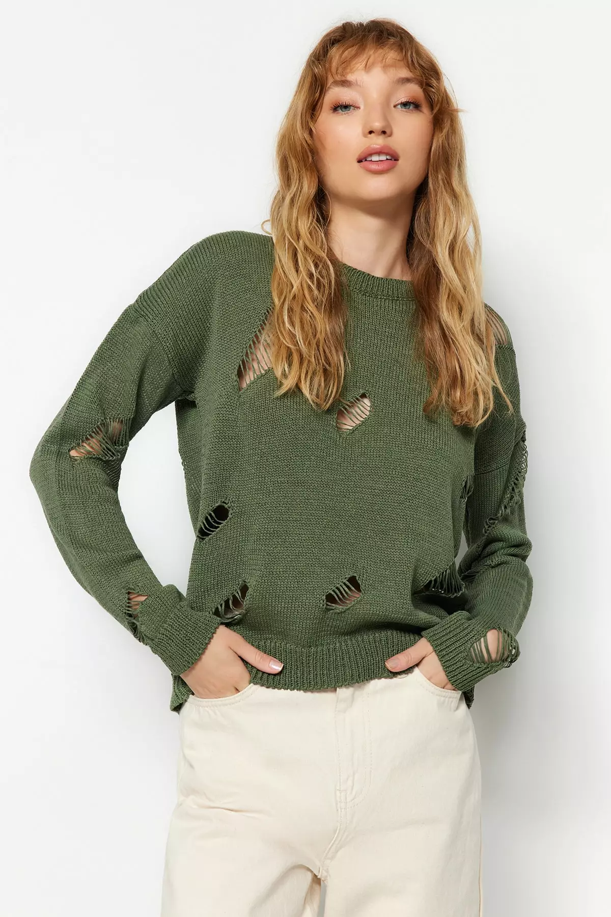 Buy Trendyol Crew Neck Cut Out Knit Sweater 2024 Online ZALORA